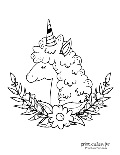 Unicorn coloring pages from PrintColorFun com (9)