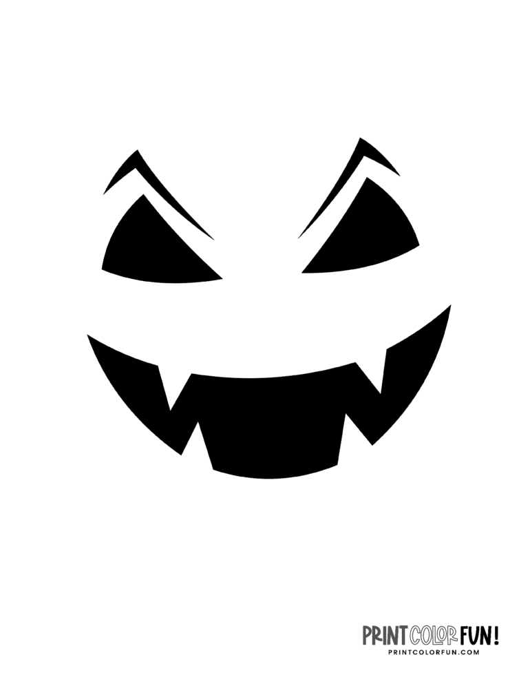 30 Halloween pumpkin face template stencils for carving Jack o'lanterns ...