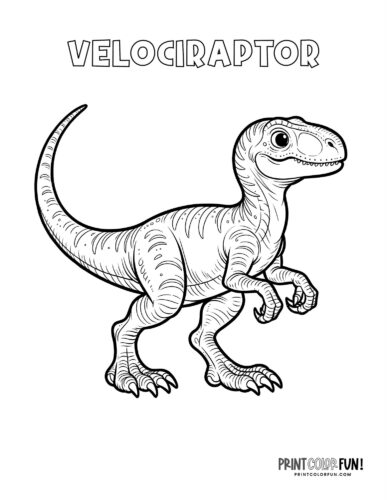 Velociraptor dinosaur coloring page - PrintColorFun com