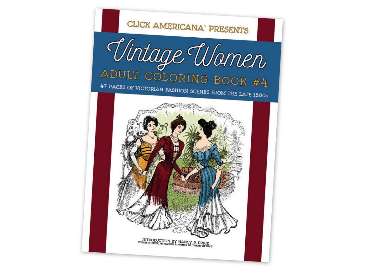 Vintage Women Adult Coloring Book 4 Victorian Fashion Scenes from the Late 1800s