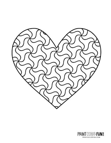 Wavy abstract heart shape pattern