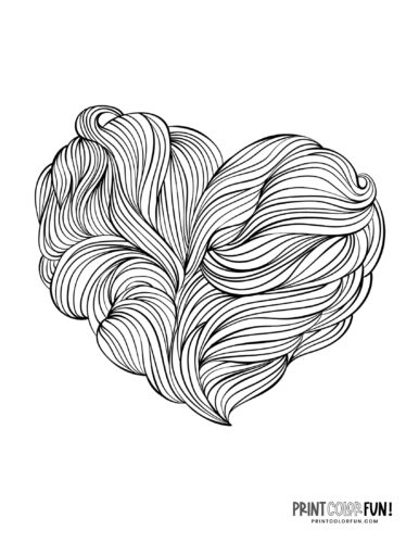 Wavy unique heart shape to color