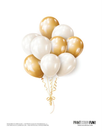 White and gold party balloon clipart from PrintColorFun com (1)