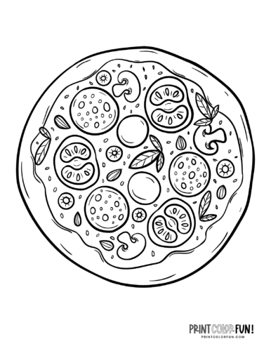 pepperoni pizza coloring page