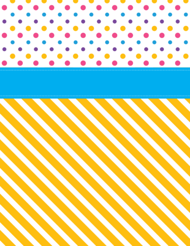 Yellow stripe w blue binder cover printable from PrintColorFun com (Back)