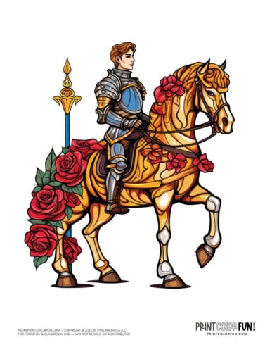 Young knight color clipart from PrintColorFun com (1)