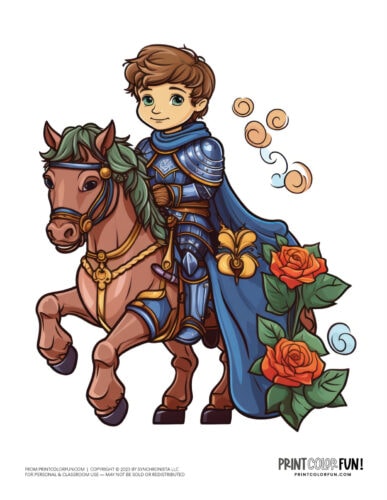 Young knight color clipart from PrintColorFun com (2)
