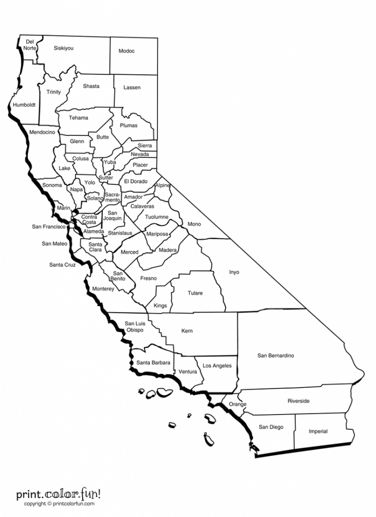 California maps & basic facts about the state, at PrintColorFun.com