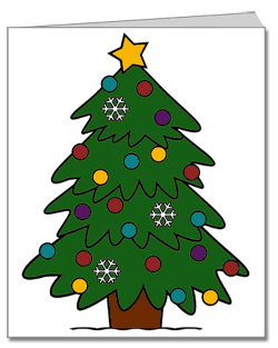 christmas tree greeting cards