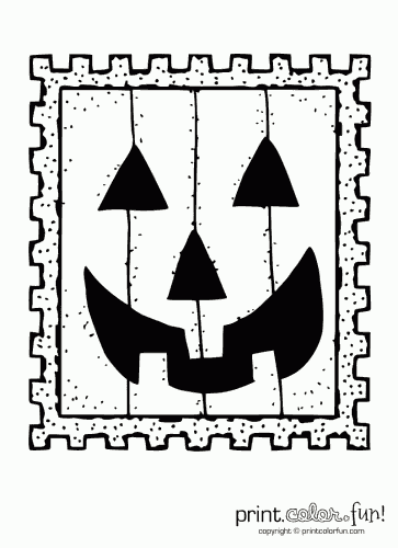 Halloween stamp coloring page - Print. Color. Fun!