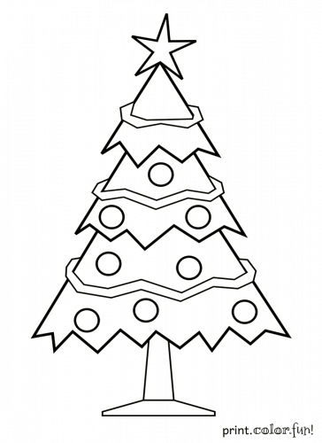 blank christmas tree coloring page