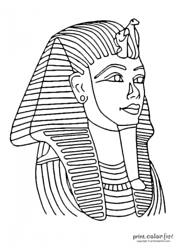 Tutankhamun mask coloring page - Print. Color. Fun!