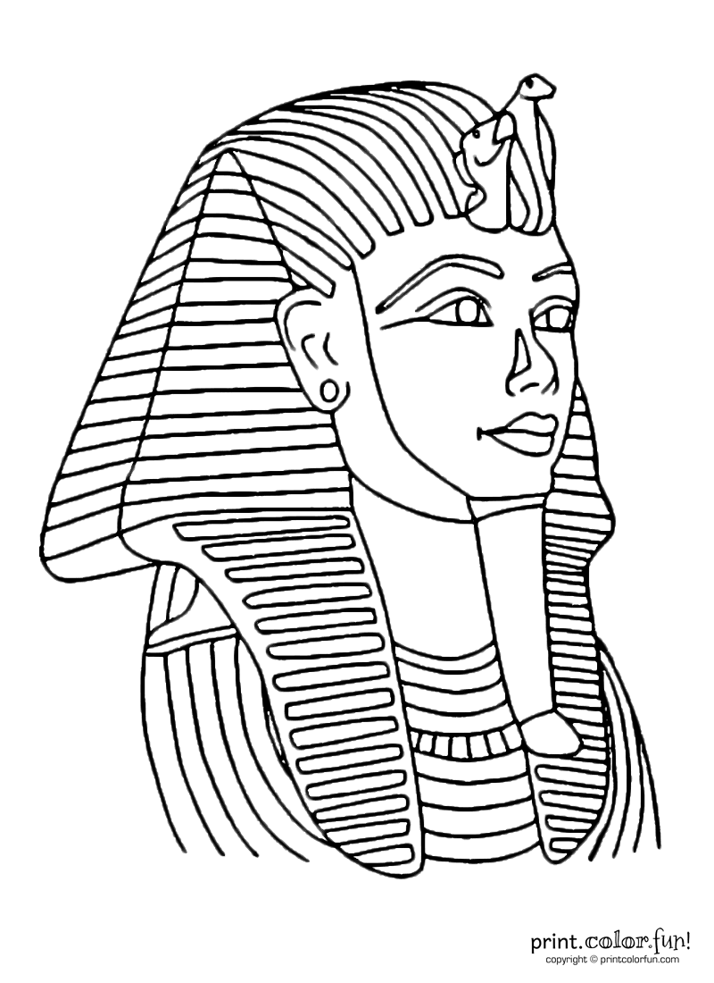 Mask Of Tutankhamun Coloring Pages Ancient Egypts King Tut At