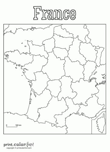 Map Of France Coloring Page Blank map of France coloring page   Print. Color. Fun!