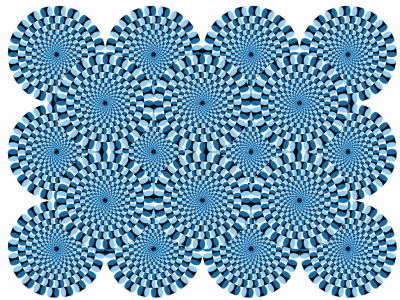 Wheels turning optical illusion