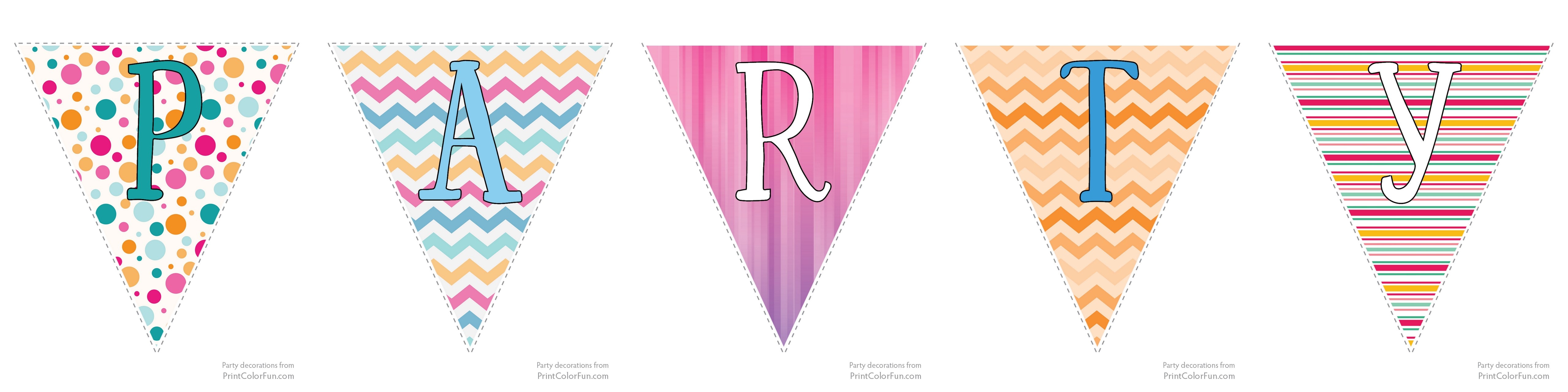 party banner letter sets see them all here print color fun