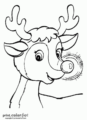 rudolph nosed reindeer coloring pages