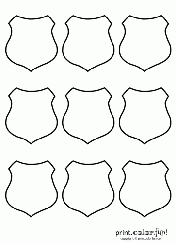 blank shield coloring page