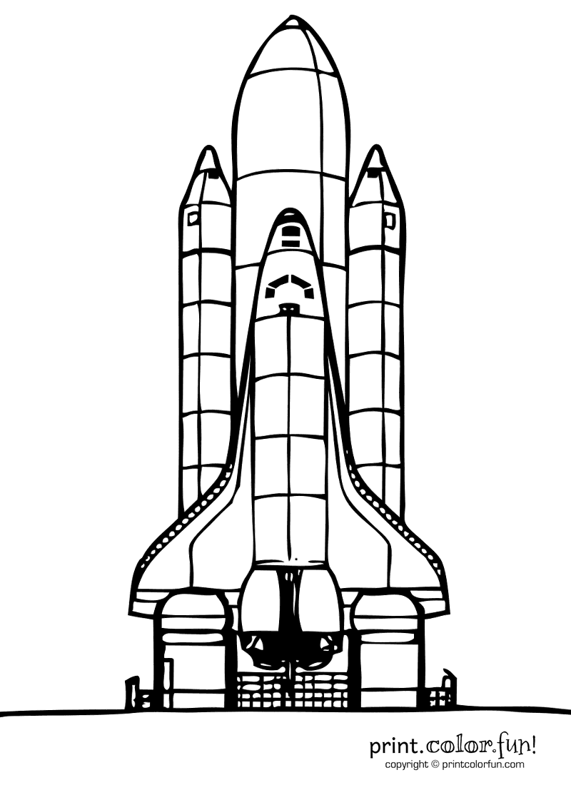 Space shuttle coloring page Print Color Fun