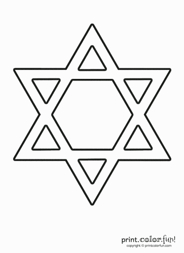 Jewish Star of David coloring page - Print. Color. Fun!