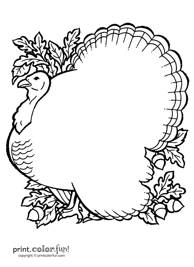 Download Thanksgiving turkey coloring page - Print. Color. Fun!